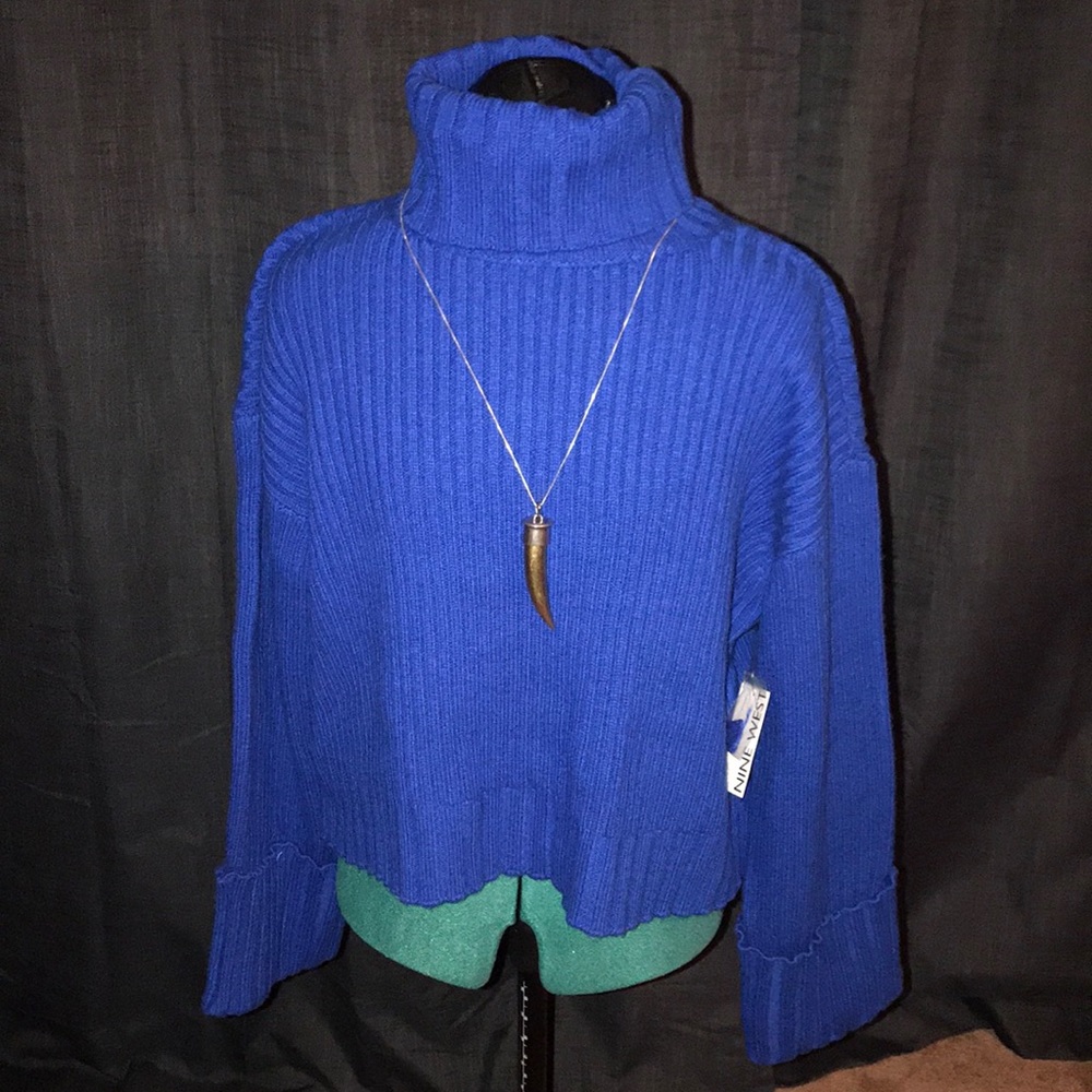 PetiteXL Nine West Cuff Sleeve Turtleneck Sweater